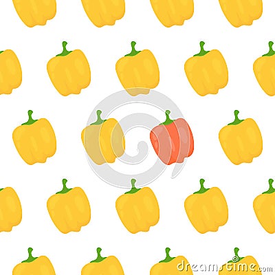 Sweet pepper seamless pattern Vector Illustration