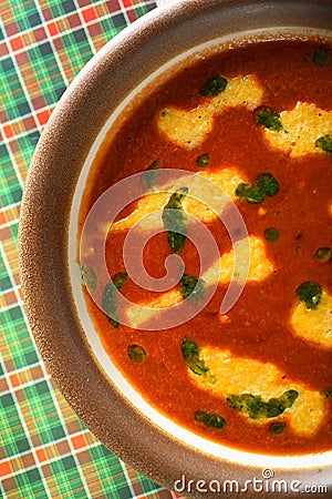 Sweet pepper soup Stock Photo