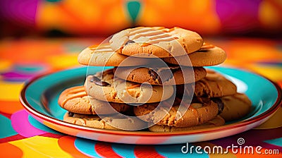 sweet pile cookies food Cartoon Illustration