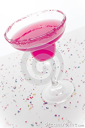 Sweet Pink Cocktail Stock Photo