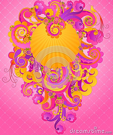 Sweet pink swirls. Vector Illustration