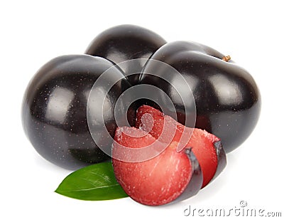 Sweet plums fruit Stock Photo