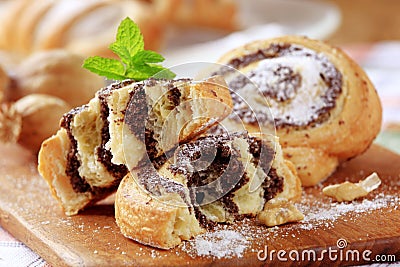 Sweet poppy seed rolls Stock Photo