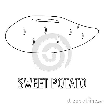 Sweet potato icon, outline style. Vector Illustration