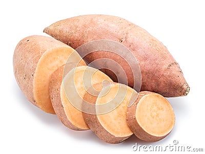 Sweet potato. Isolated on a white background. Stock Photo