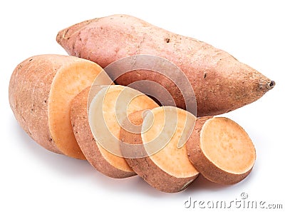 Sweet potato. Isolated on a white background. Stock Photo