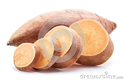 Sweet potato. Isolated on a white background Stock Photo