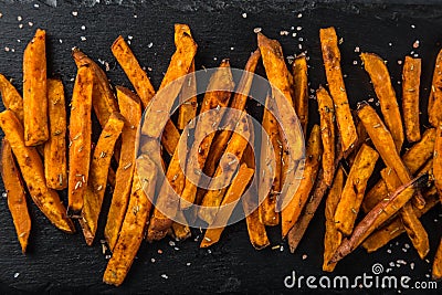 Sweet potato roasted with smoked paprika Stock Photo