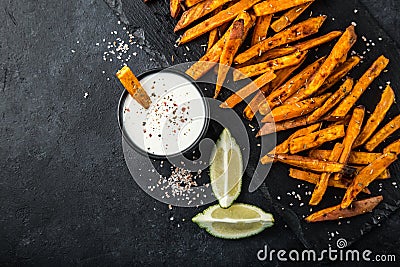 Sweet potato roasted with smoked paprika Stock Photo