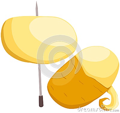 Sweet potato on skewer Vector Illustration