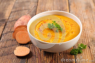 Sweet potato soup Stock Photo