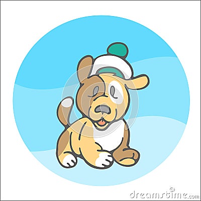 Sweet puppy sailor Vector Illustration
