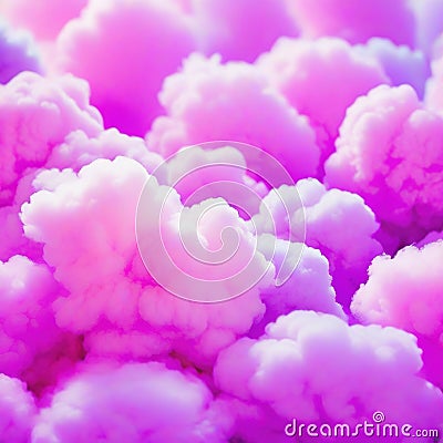 Sweet purple fluffy cotton candy soft colorful pastel candyfloss abstract blurred dessert Cartoon Illustration