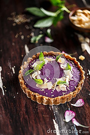 Sweet Purple Potatoes pie Stock Photo