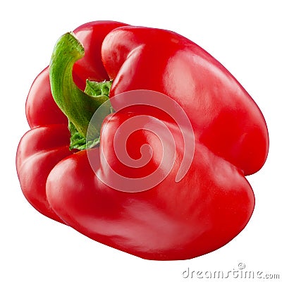 Sweet red pepper. Fresh paprika isolated. With clipping Stock Photo