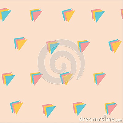 Sweet pastel colour triple triangle pattern seamless background Vector Illustration