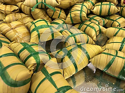Sweet rice delicacies in banana leaves popular in Southeast Asia Stock Photo