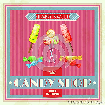 Sweet Shop Poster Vector Illustration