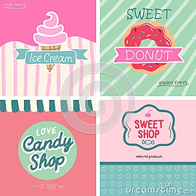 Sweet shop set. VEctor -illustration. Vector Illustration