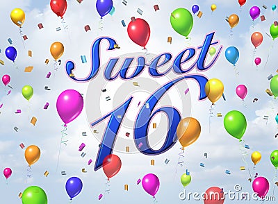 Sweet Sixteen Celebration Stock Photo