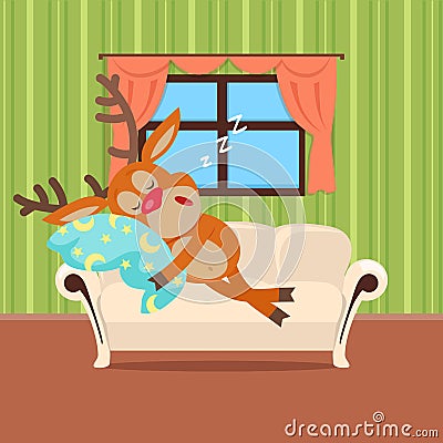 Sweet Sleeping at Home Cartoon Vector Concept Vector Illustration