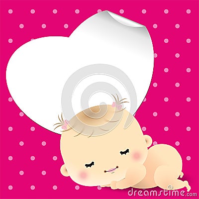 Sweet sleeping newborn baby Vector Illustration