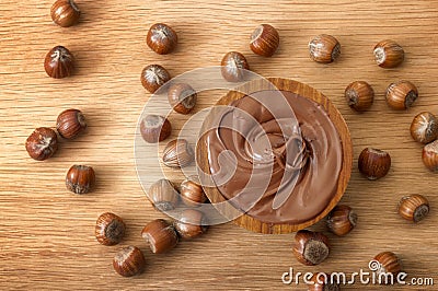 Sweet snack, breakfast dessert and creamy chocolate goodness concept with close up on textured homemade milk chocolate and Stock Photo