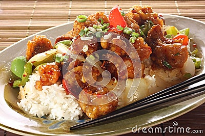 Sweet and sour pork Stock Photo