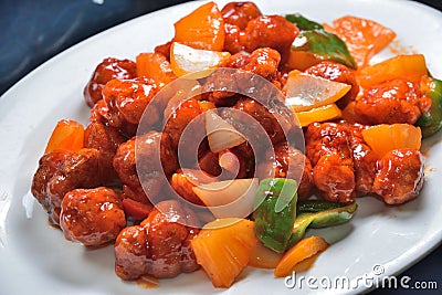 Sweet and sour pork Stock Photo