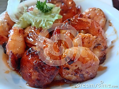 Sweet and sour prawn curry . Stock Photo
