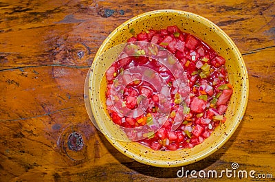 Sweet spicy watermelon salsa Stock Photo