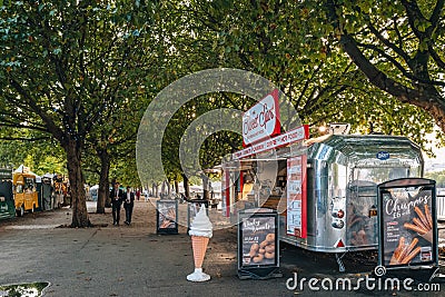 The Sweet Spot food trucks on South Bank, London, UK Editorial Stock Photo