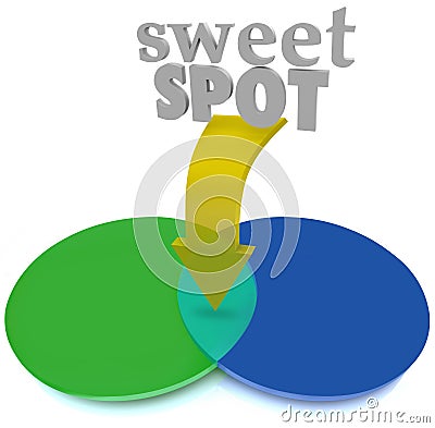 Sweet Spot Overlapping Venn Diagram Area Perfect Ideal Stock Photo