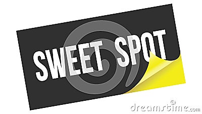 SWEET SPOT text on black yellow sticker stamp Stock Photo