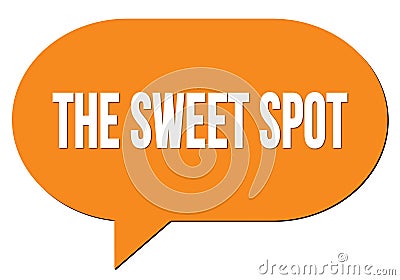 THE SWEET SPOT text written in an orange speech bubble Stock Photo