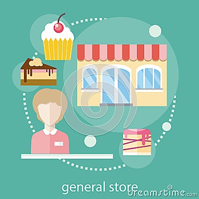 Sweet store concept Vector Illustration