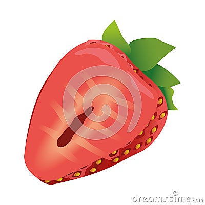 Sweet strawberry delicious isolated icon Vector Illustration