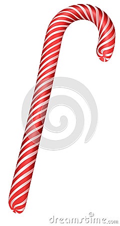 Sweet striped candy lollipop cane symbol accessory Christmas Vector Illustration
