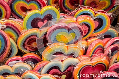 Sweet sugar-coated loving hearts Stock Photo