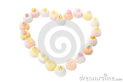 Sweet sugar cupcakes. Heart figure Stock Photo