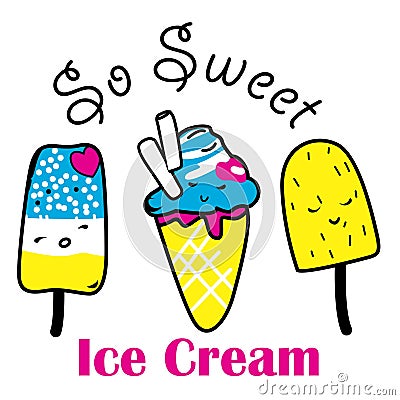 Sweet summer time with ice-cream Stock Photo