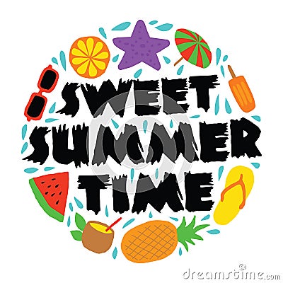 Sweet Summer Time, 100% vector Vector Illustration