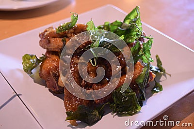 Sweet Tangy Chicken Stock Photo