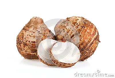 Sweet taro root isolated on white background Stock Photo