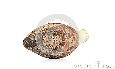 Sweet taro root, Satoimo potatoes isolated on white background Stock Photo