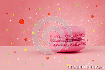 Sweet tasty cakes with colorful background and bokeh light Stock Photo