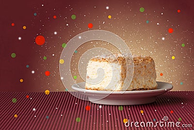 Sweet tasty cakes with colorful background and bokeh light Stock Photo