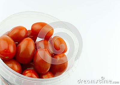 Sweet tasty small tomatoes in box Stock Photo