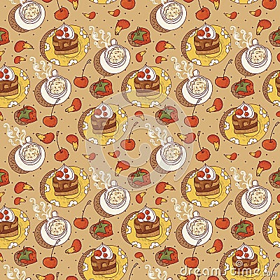 Sweet Time Seamless Background Vector Illustration