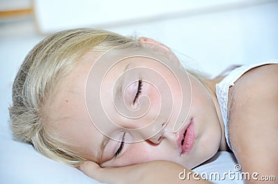 Sweet toddler little girl sleeping Stock Photo